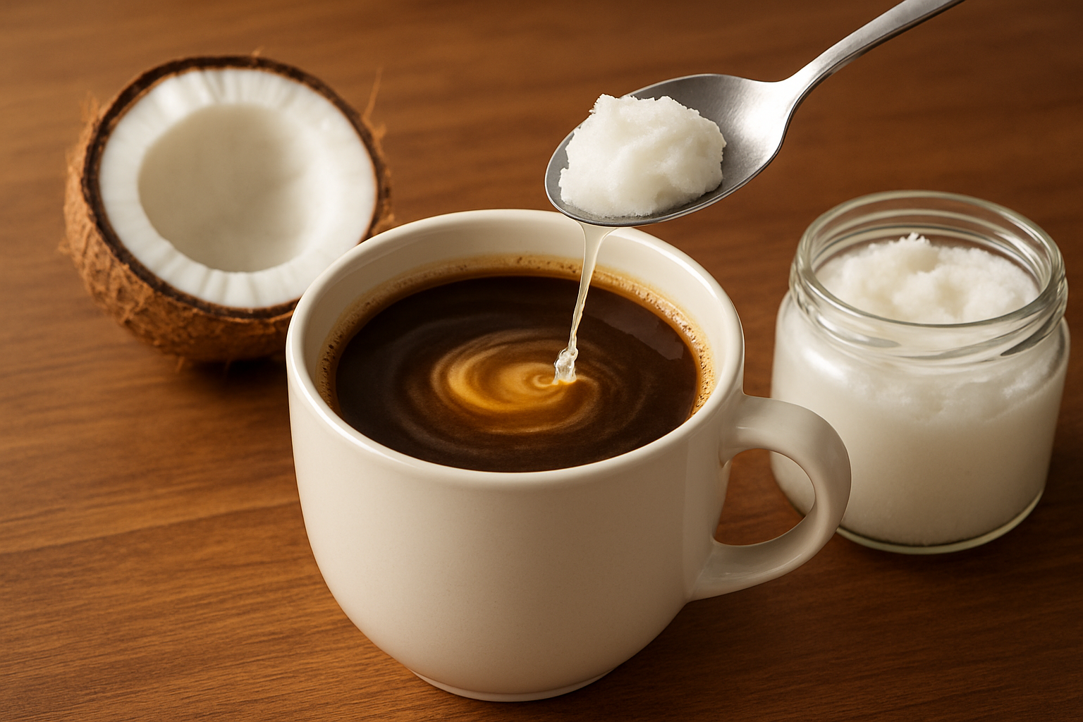 Coffee with measuring tape - representing weight loss